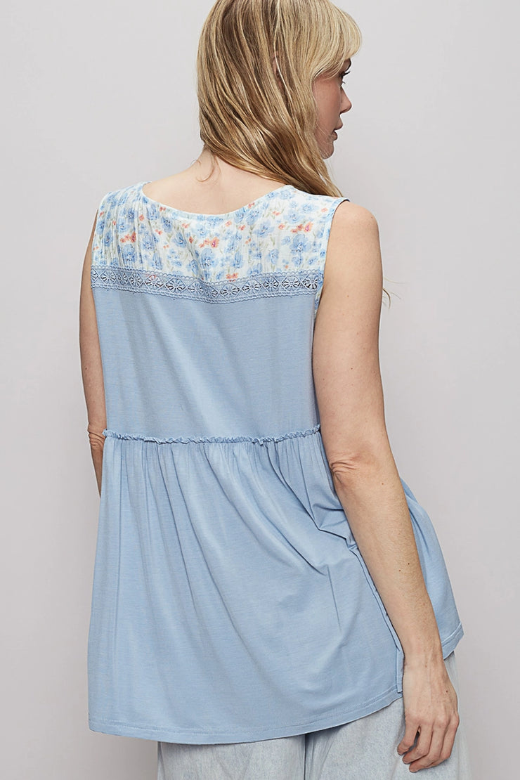 Jenny Floral Lace Contrast V-neck