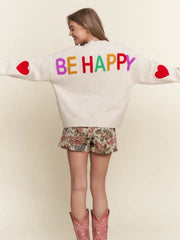 BE HAPPY Knit Sweater Top