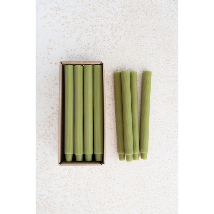 Box of 12 Unscented Pleated Taper Candles