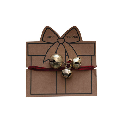 Metal Bell Cluster Gift Topper w/ 40" Ribbon Wrap