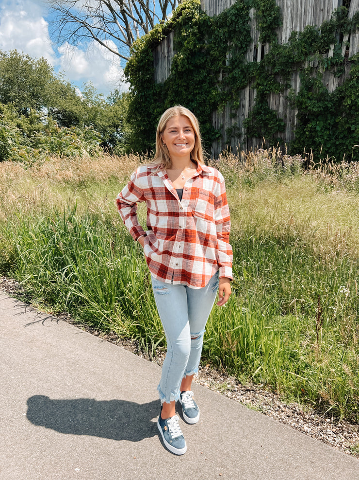 Sweet Retreat Plaid Button Down