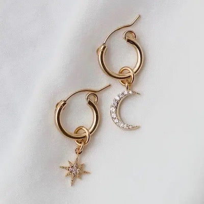 Celestial Star And Moon Hoops