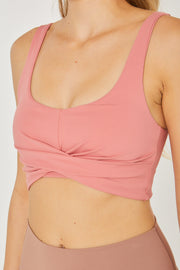 In The Moment Crop Front Twist Sports Bra