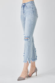 On the Low Down Distressed High Rise Jeans