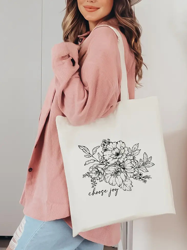 Choose Joy Flower Tote Bag