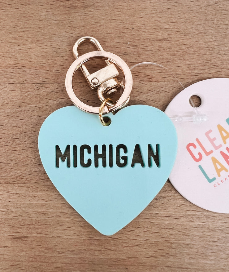 Acrylic Michigan Keychains