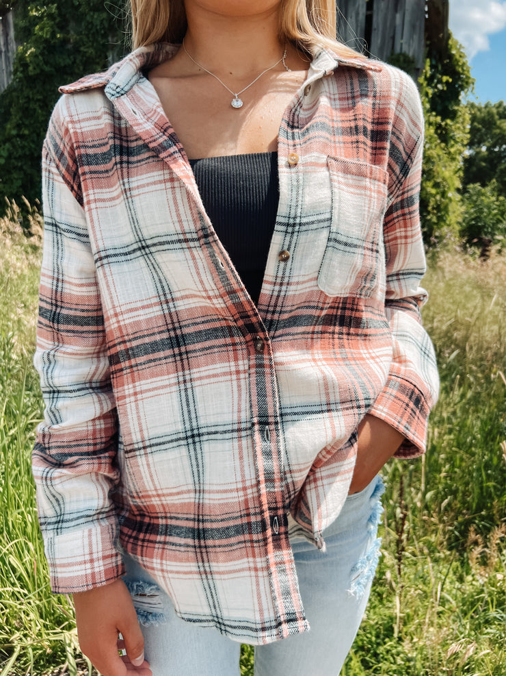 Sweet Retreat Plaid Button Down