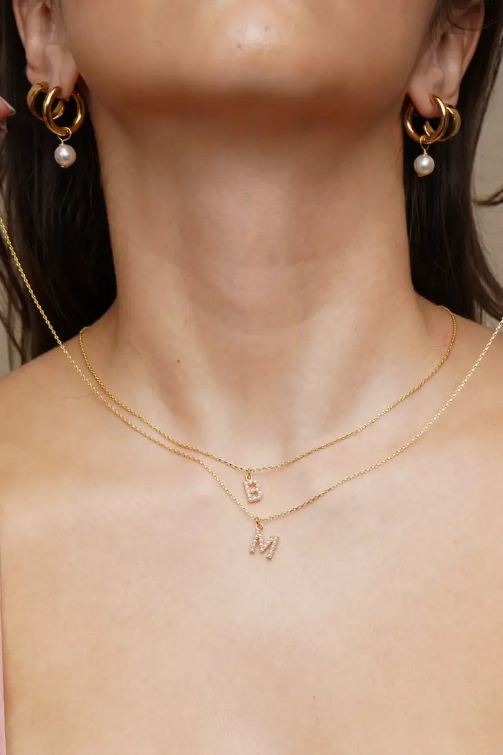 PREORDER - Love Pearl Initial Necklace