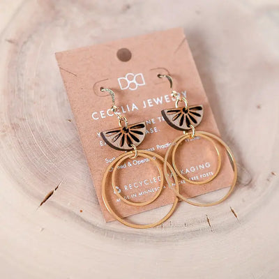 Wood Double Hoop Earrings