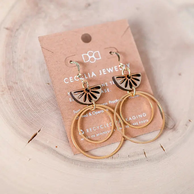 Wood Double Hoop Earrings