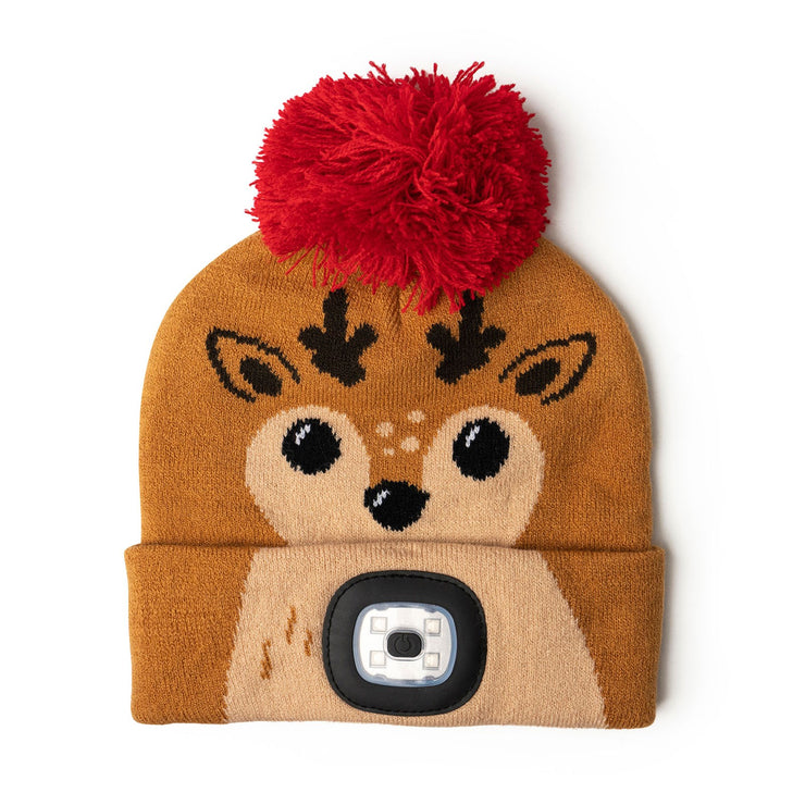 X-mas Kids Rechargeable LED Pom Hat